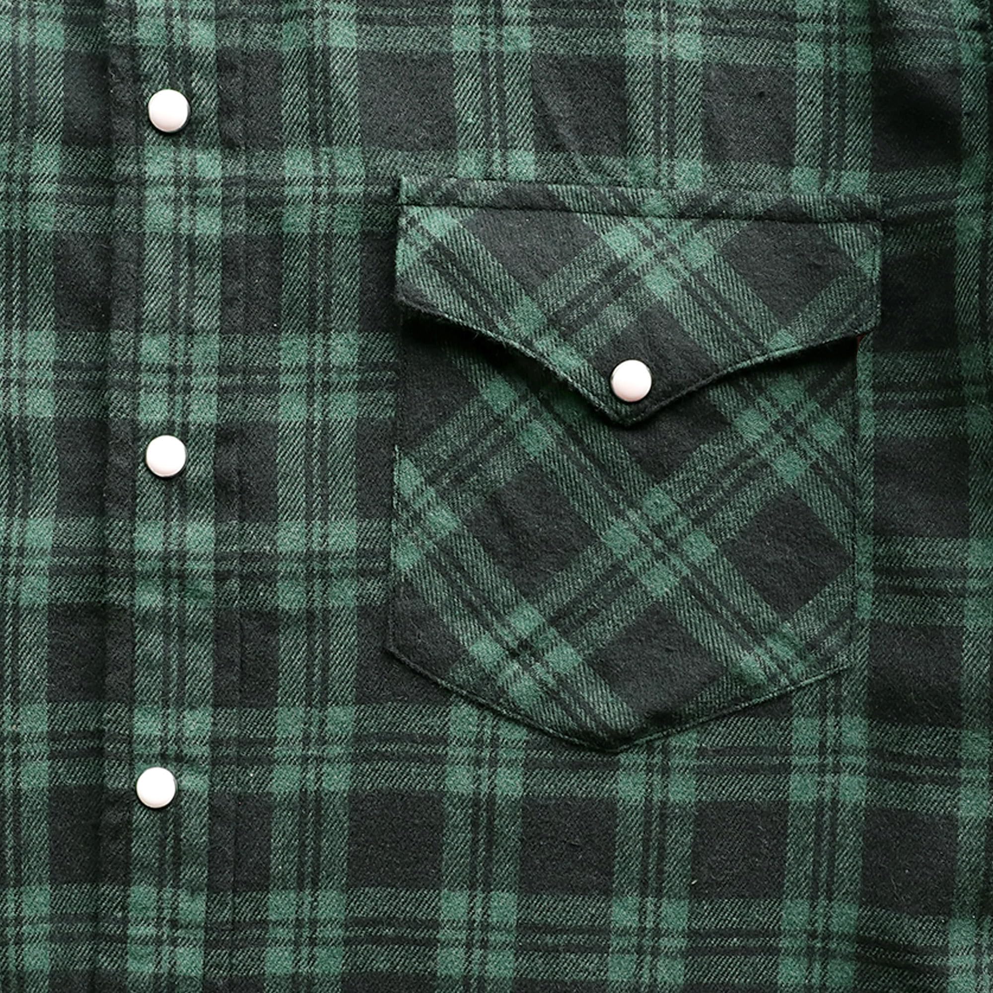 Dubinik® Camicia Flanella Uomo Invernale Camicia Uomo Flanella Cotone Western Cowboy con Bottone Automatico Vintage Quadri
