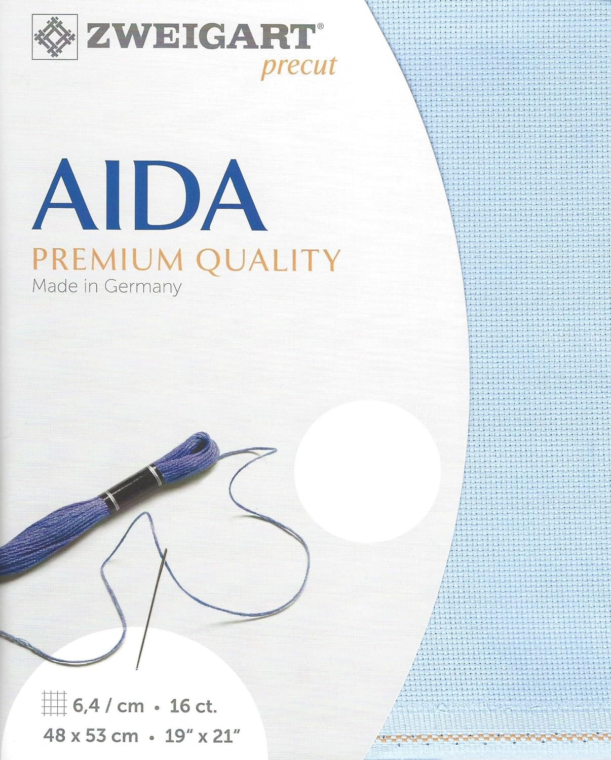 Wizardi Aida 16 Count Navy Blue 3251/589. Needlework Canvas, Cross-Stitch Fabric, Embroidery Cloth, Needlepoint Canvas. 100% Cotton. Precut Zweigart