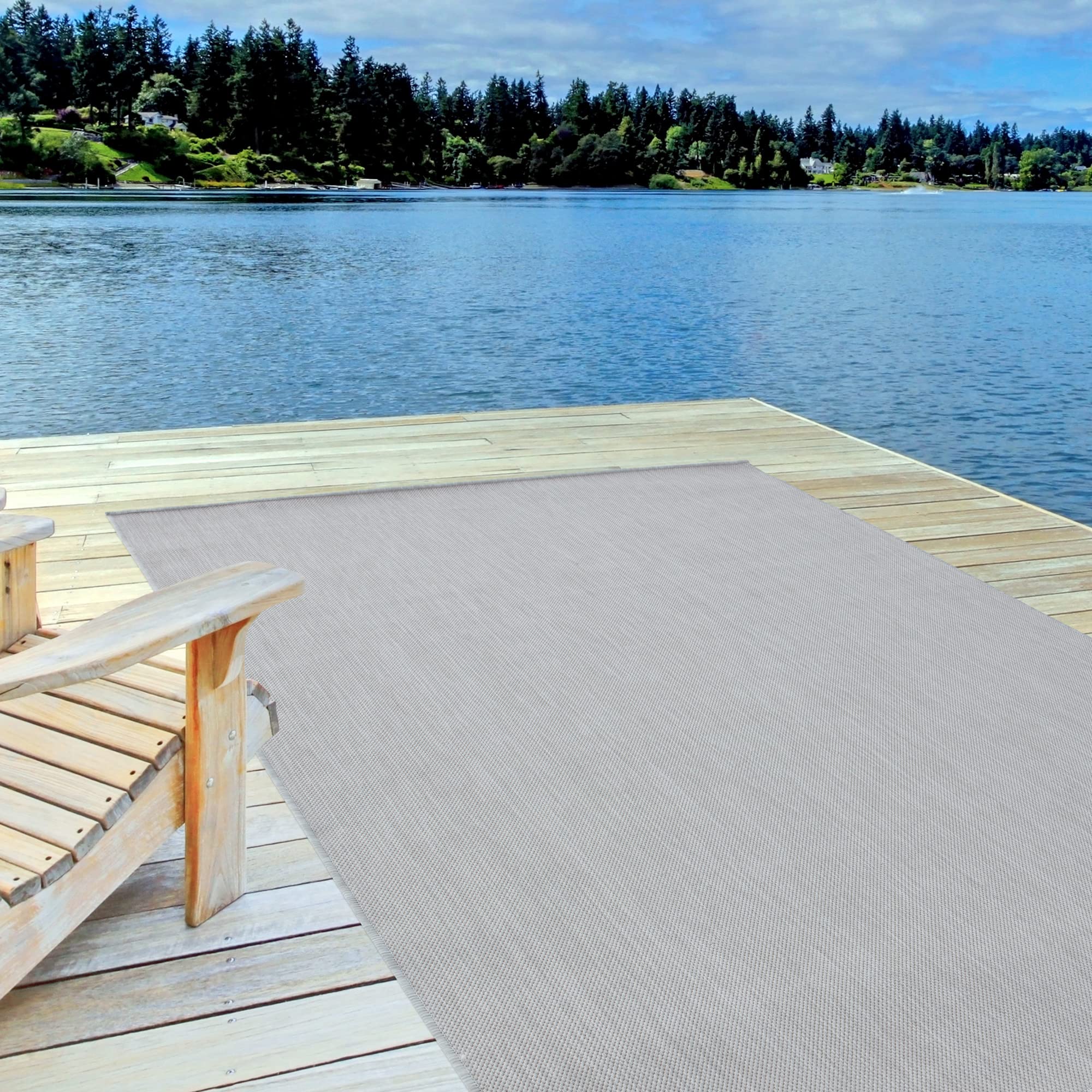 THE RUGS Outdoor Rug – Weather & UV Resistant Outdoor/Indoor Area Rugs - Durable Rugs for Patio, Deck, Garden, Kitchen, Bathroom or Living Room - Grey, 160 x 230 cm
