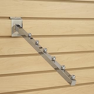 Waterfall Square Tube 6 Ball For Slatwall Chrome