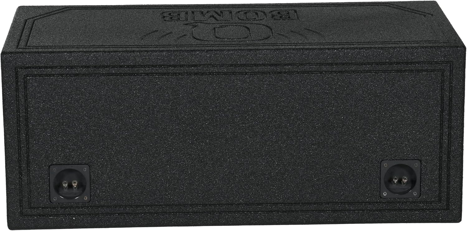 Q Power QBomb QBOMB10HP Dual 10" Vented Port Subwoofer Box w/Bedliner Spray