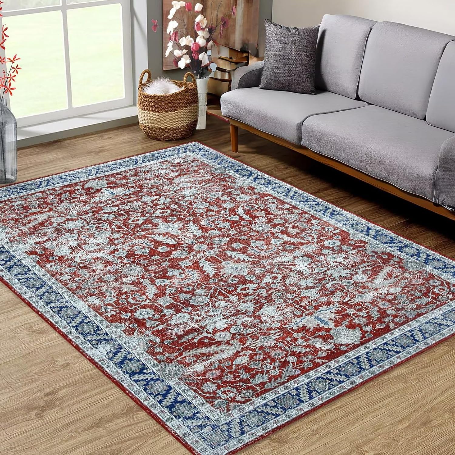 GAOMON Area Rug 8x10 Living Room Rugs Washable Vintage Rug