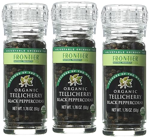 Miniatura 3 de Frontier Natural Products Peppercorns, Og, Black, Tlch, 1.76-Ounce (Pack of 3)