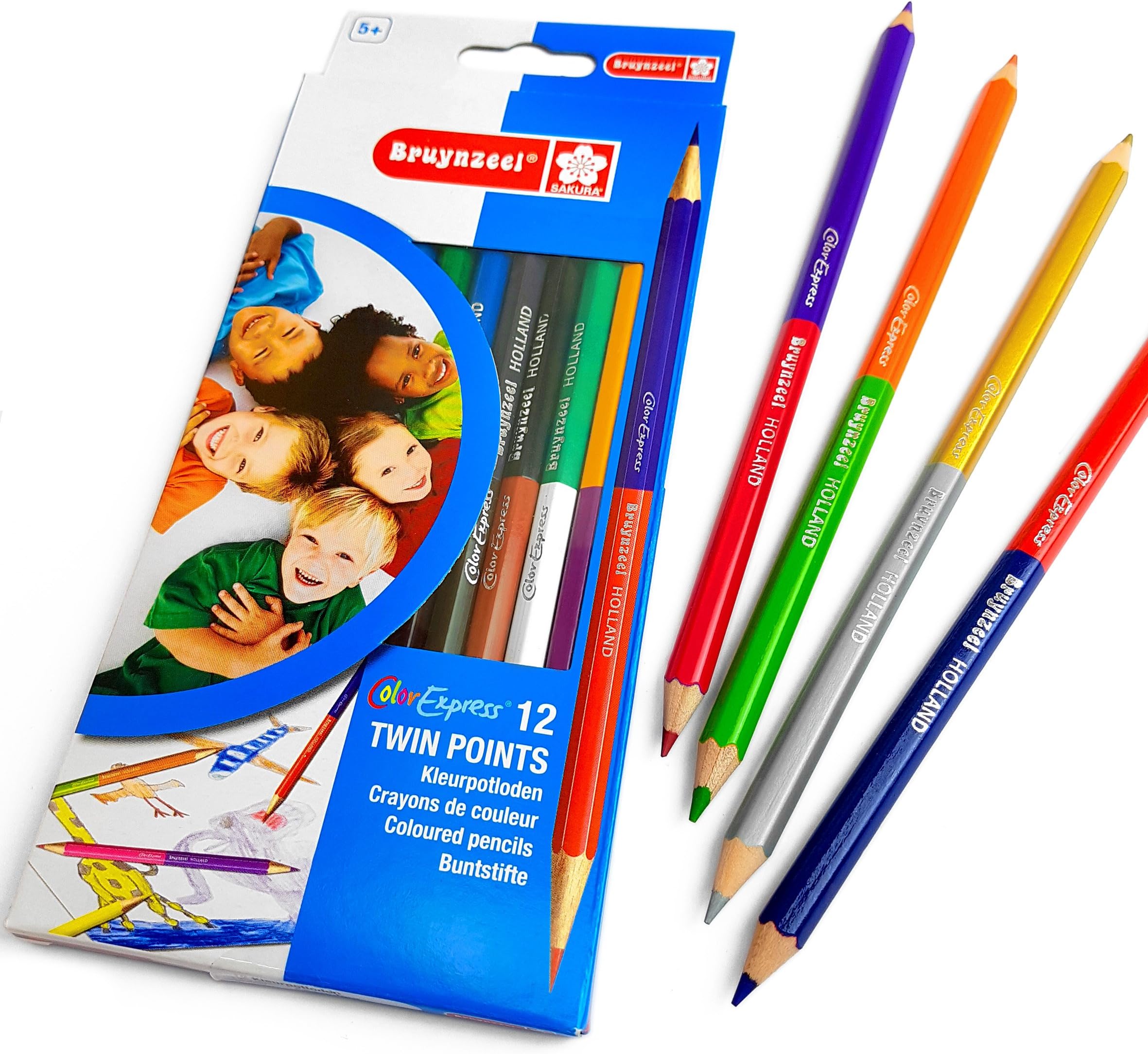 Bruynzeel - Color Express Twin Points - 12 Double-Ended Colouring Pencils - 24 Individual Colours