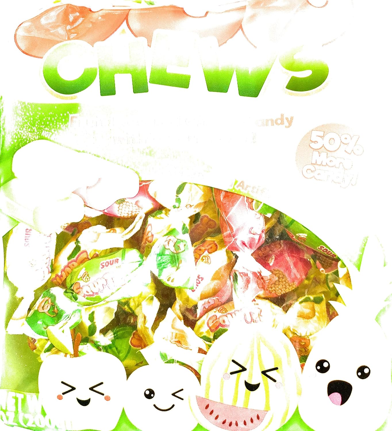 Ogo Sour Chews Candy (1 bag) 7oz, juicy burst Grocery