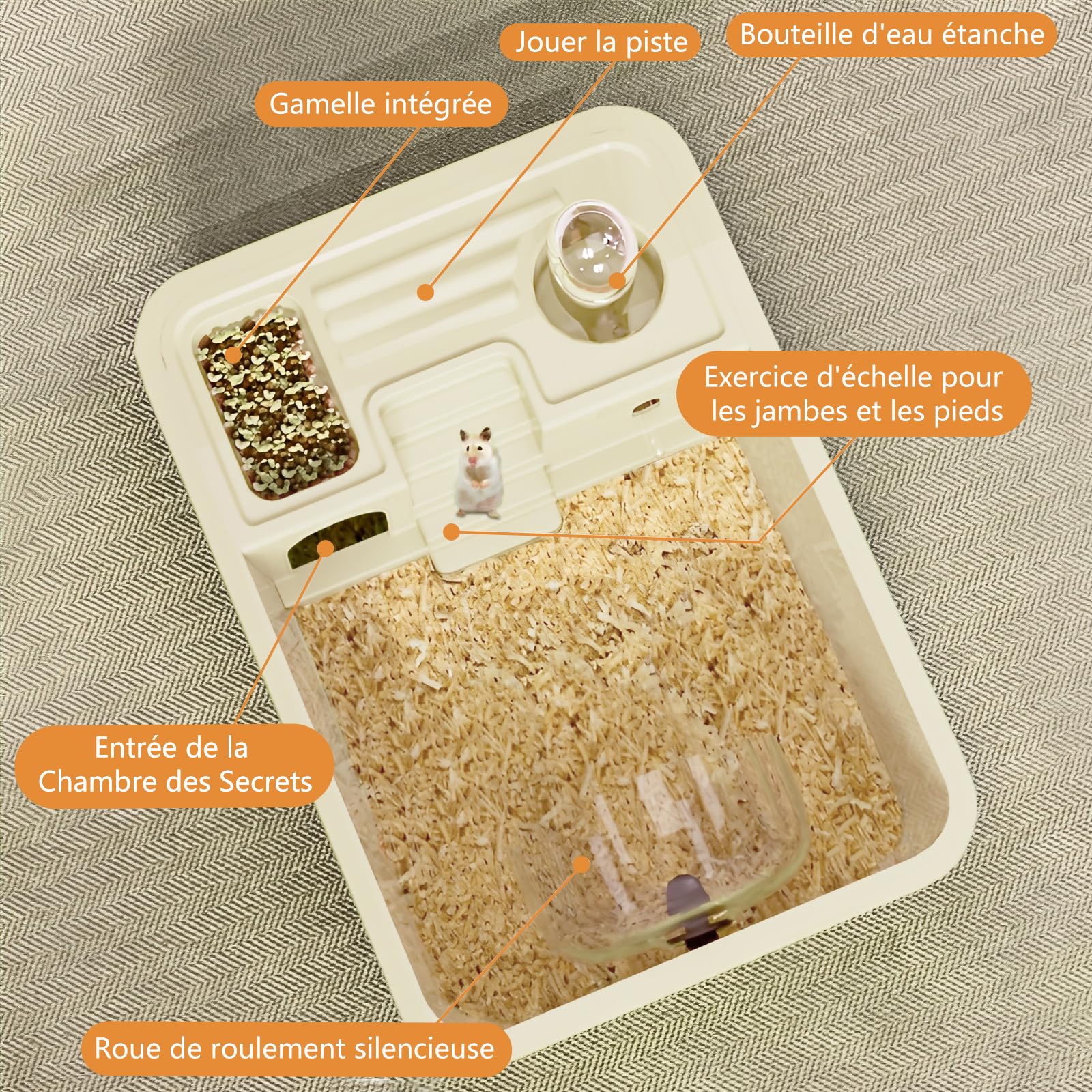 LOVIVER Grande Cage à Hamster, Habitat pour Hamster avec Dessus ouvrable, pour Petits Animaux, Planeur à Sucre, hérisson