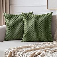 Vista 41 de MIULEE - Juego de 2 fundas decorativas para cojines, de pana suave y con estilo campestre y bohemio a rayas, para decorar hogar, sofá, cama, sala