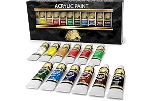 MyArtscape Acrylic Paint Set: 12 x 21ml Tubes Rich Pigments Perfect for Artists