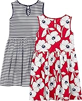 Vista 28 de Simple Joys by Carter's - Conjunto de vestido de manga corta y sin mangas para niña, paquete de 2