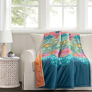 Lush Decor Boho Chic Reversible Throw Blanket Single 50