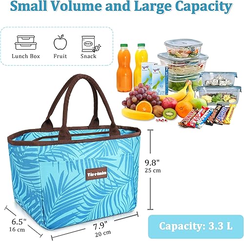 Miniatura 10 de Tirrinia Bolsas de almuerzo para mujeres y hombres, bonita bolsa de almuerzo aislada para niñas, lonchera a prueba de fugas de moda para adultos y