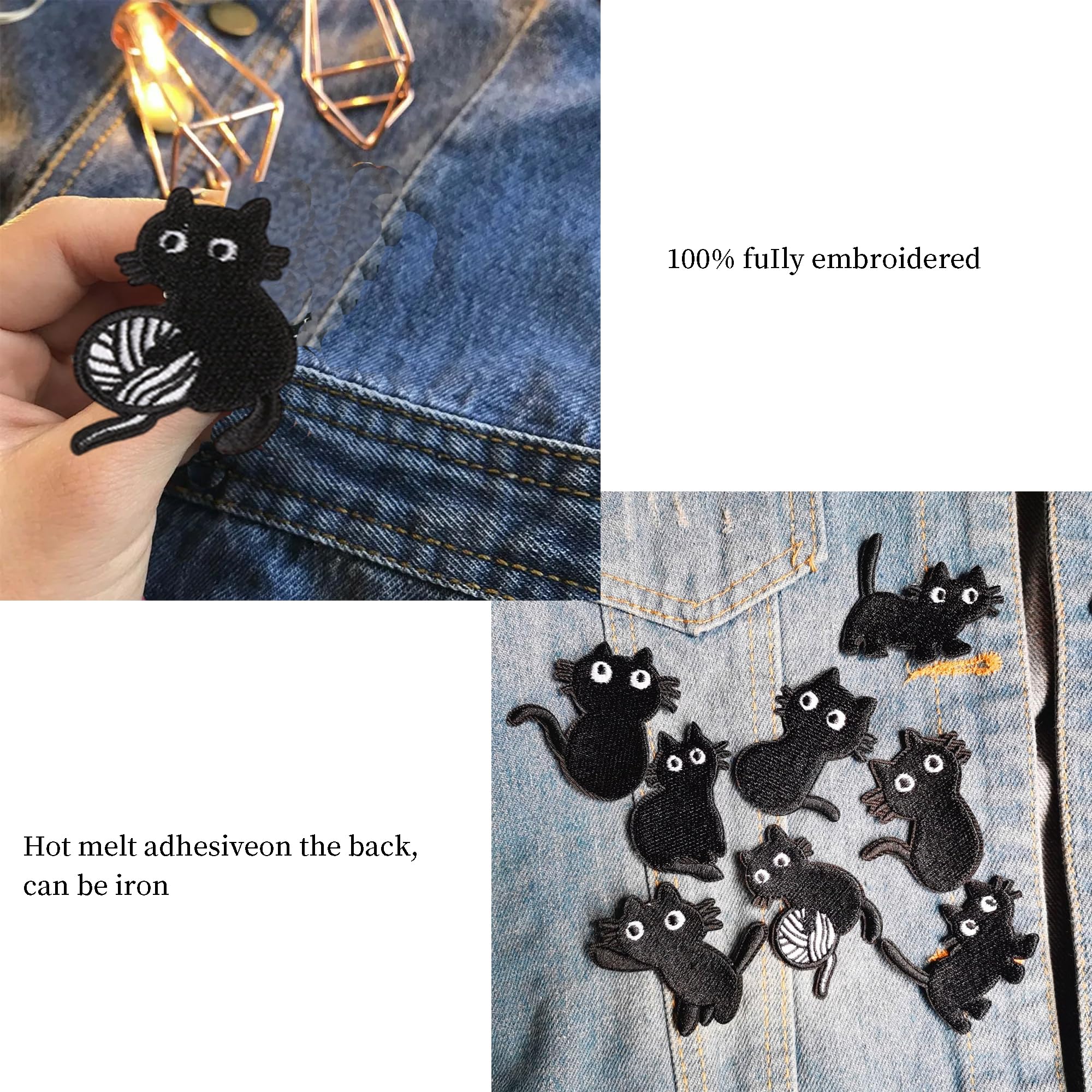 Happy Cat Strijkpatch – Schattige 'Hooray' Katten Badge (Opstrijkbaar) | Dasring Shop