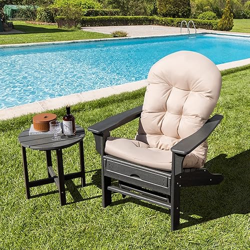 Miniatura 9 de Giantex Adirondack - Juego de 2 cojines para sillas mecedoras con respaldo alto de 49 x 23 pulgadas, con correas de fijación, duraderos y