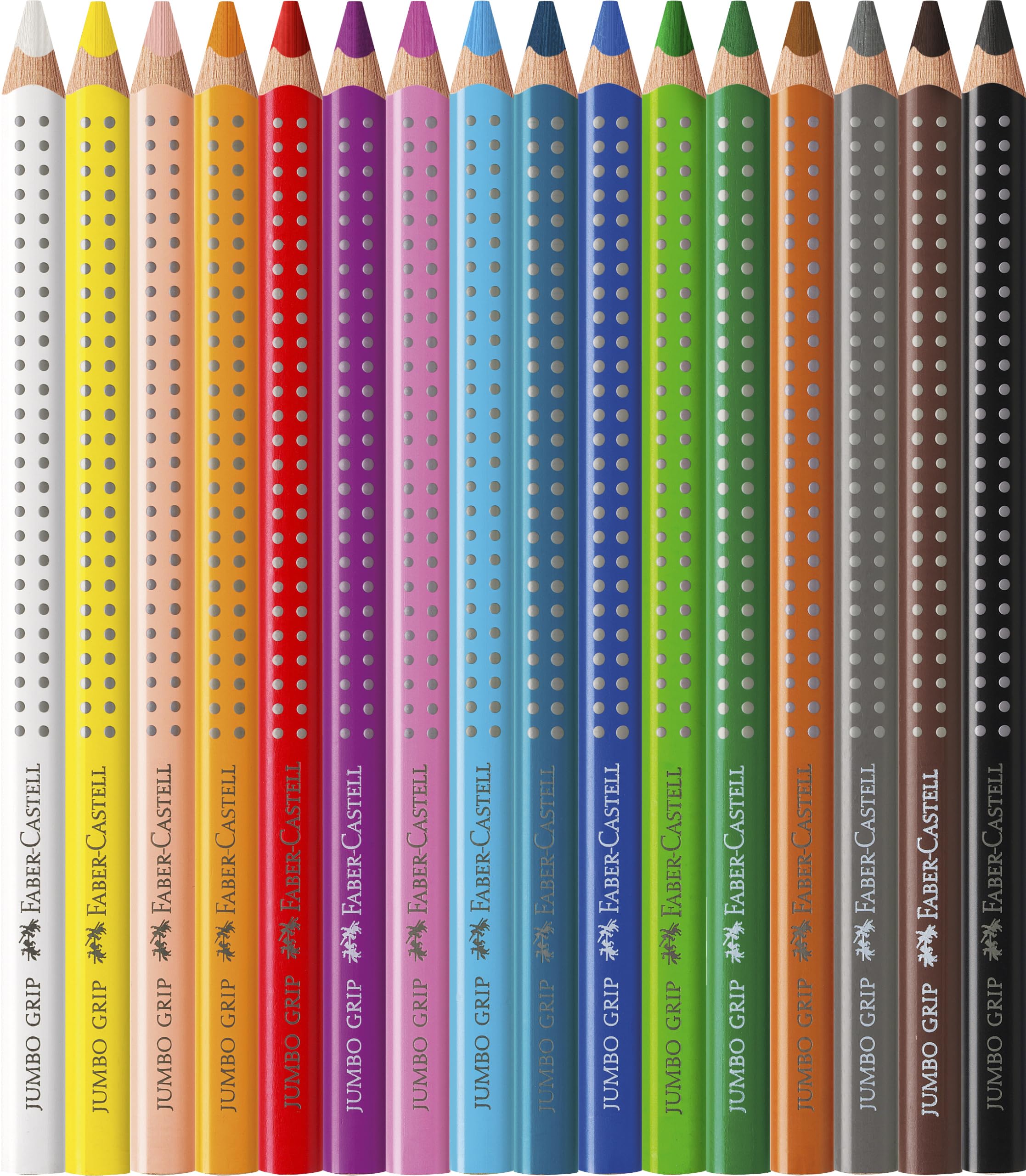 Faber-Castell - Buntstifte Set Schulanfang, 17-teilig | 16 Farbstifte mit Jumbo Spitzer für Schule, Hausaufgaben und Kreativprojekte