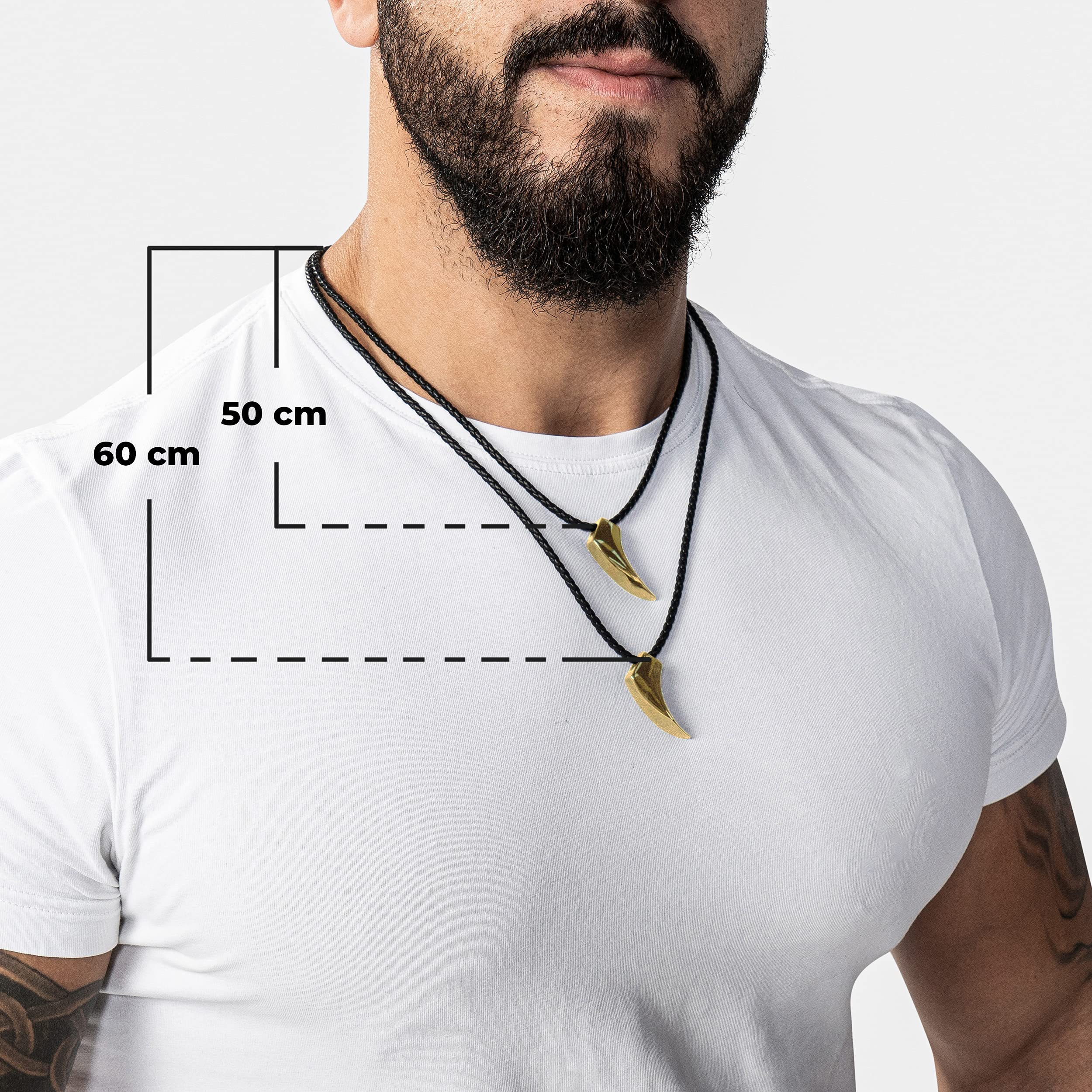SERASAR Collier en Cuir Premium pour Hommes | Pendentif en Acier Inoxydable | Fermoir Sécurisé | Trois Couleurs | Boîte à Bijoux Inclus