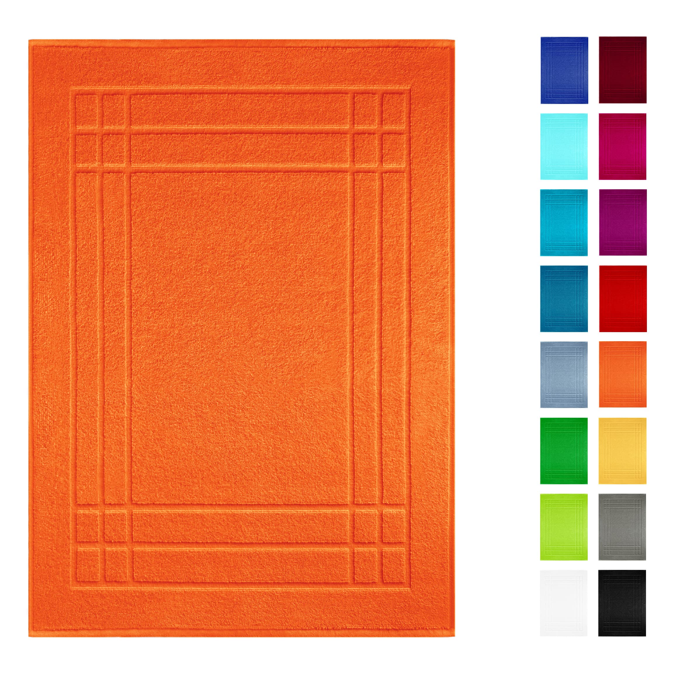 Tapis de bain 50 x 70 cm orange éclatant pour illuminer votre salle de bain