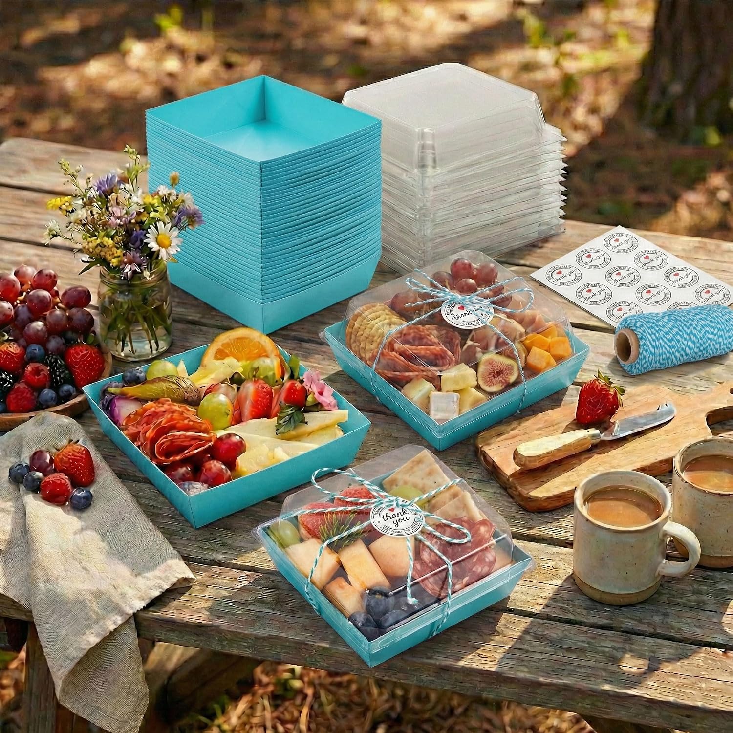50 Pack 5in Small Charcuterie Boxes with Clear Lids, Mini Paper Containers image 5