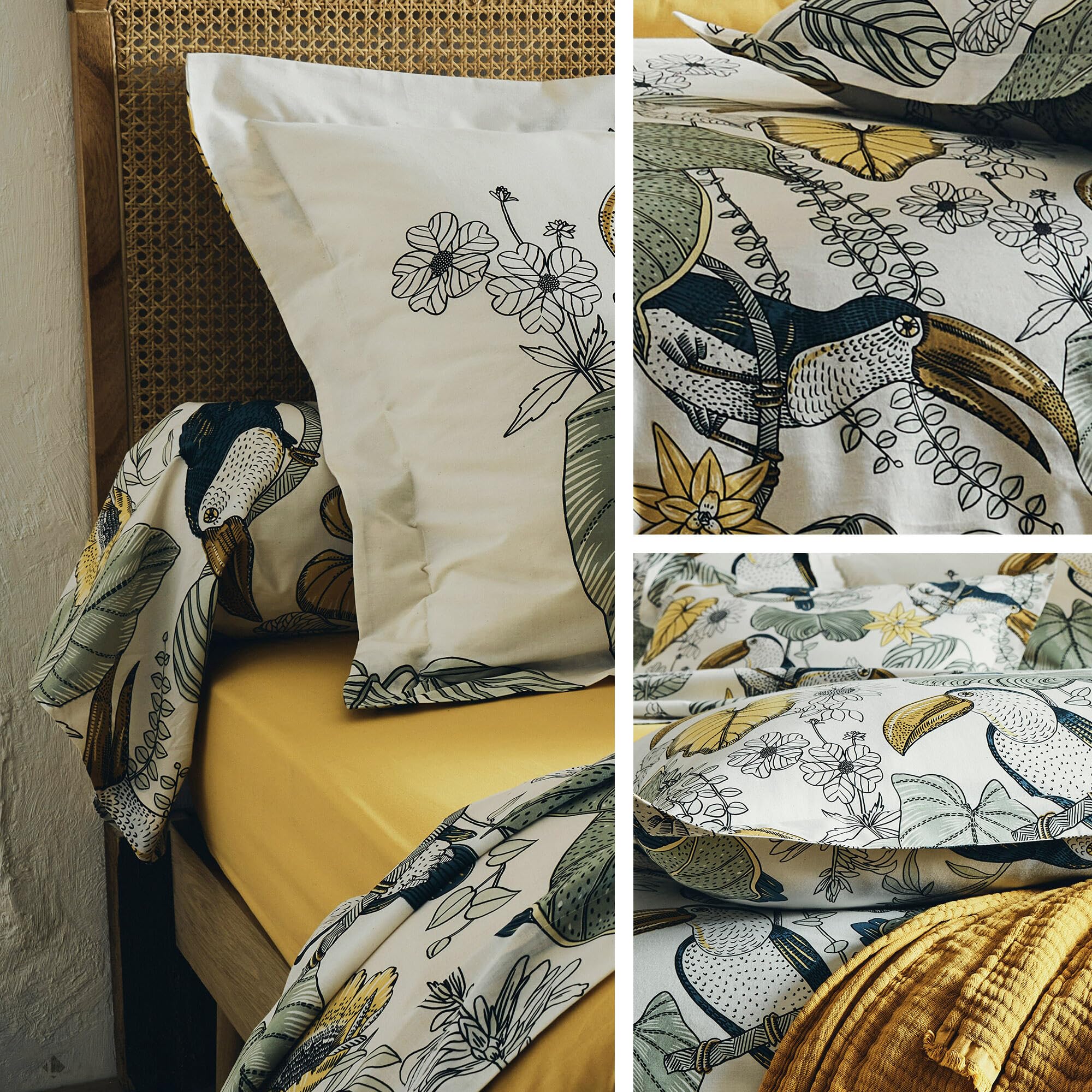 Linnea Housse de Couette 280x240 cm 100% Coton Toco Vert