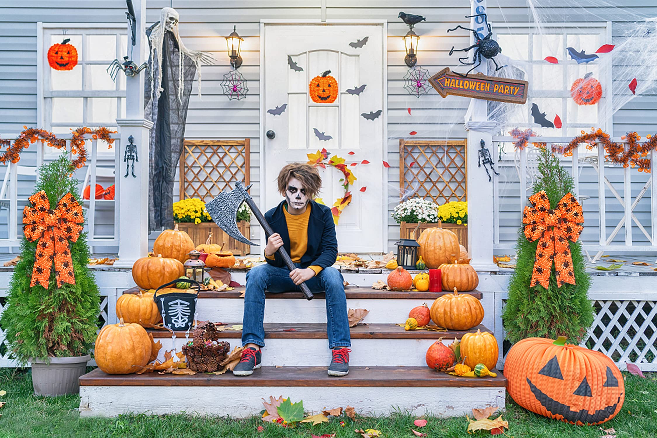 Amazon.co.jp: ALIBBON 2個 ハロウィン用リボン 花輪用 ハロウィン