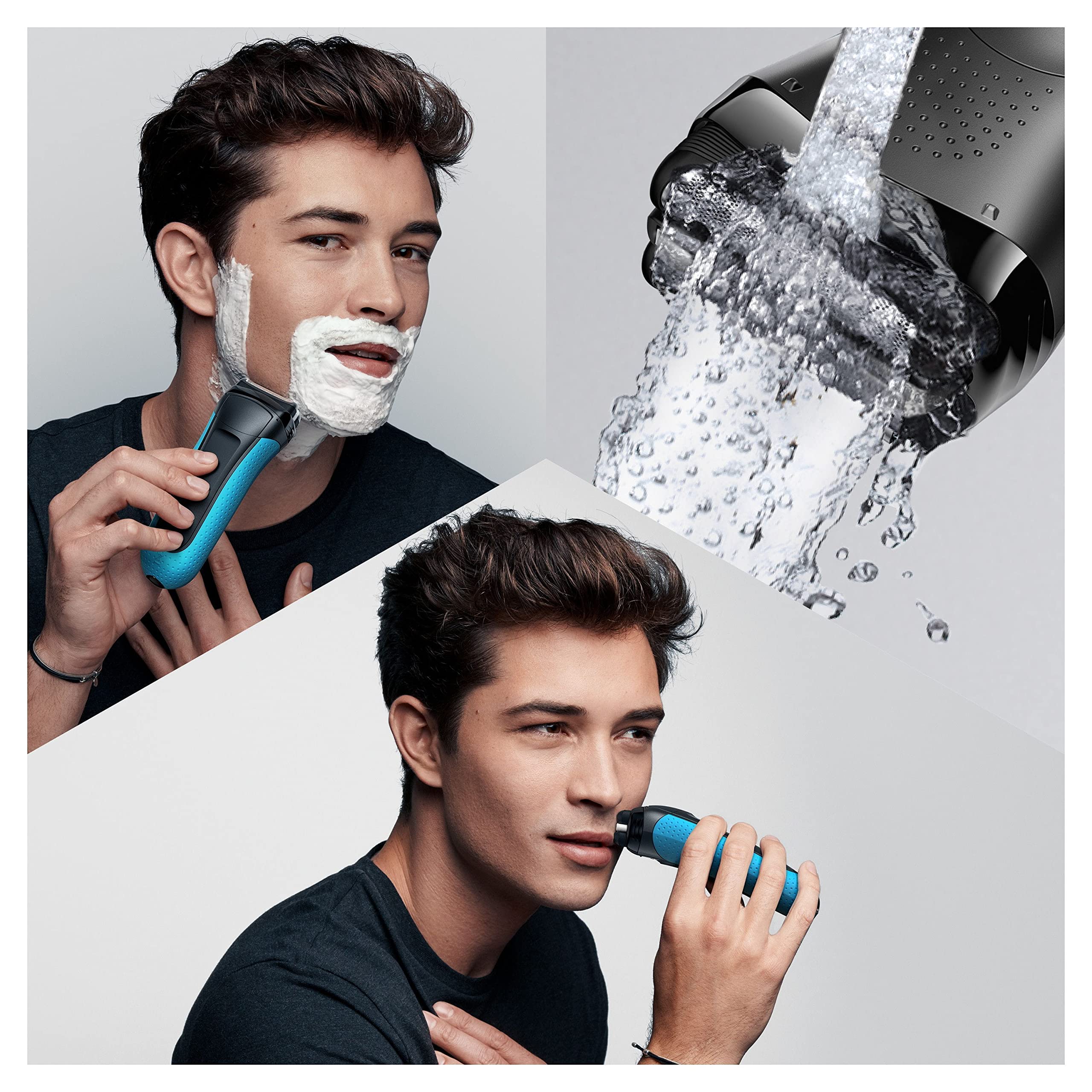 Braun Series 3 ProSkin 3040s - Afeitadora eléctrica/máquina de afeitar recargable Wet & Dry (de uso en húmedo y seco) color azul