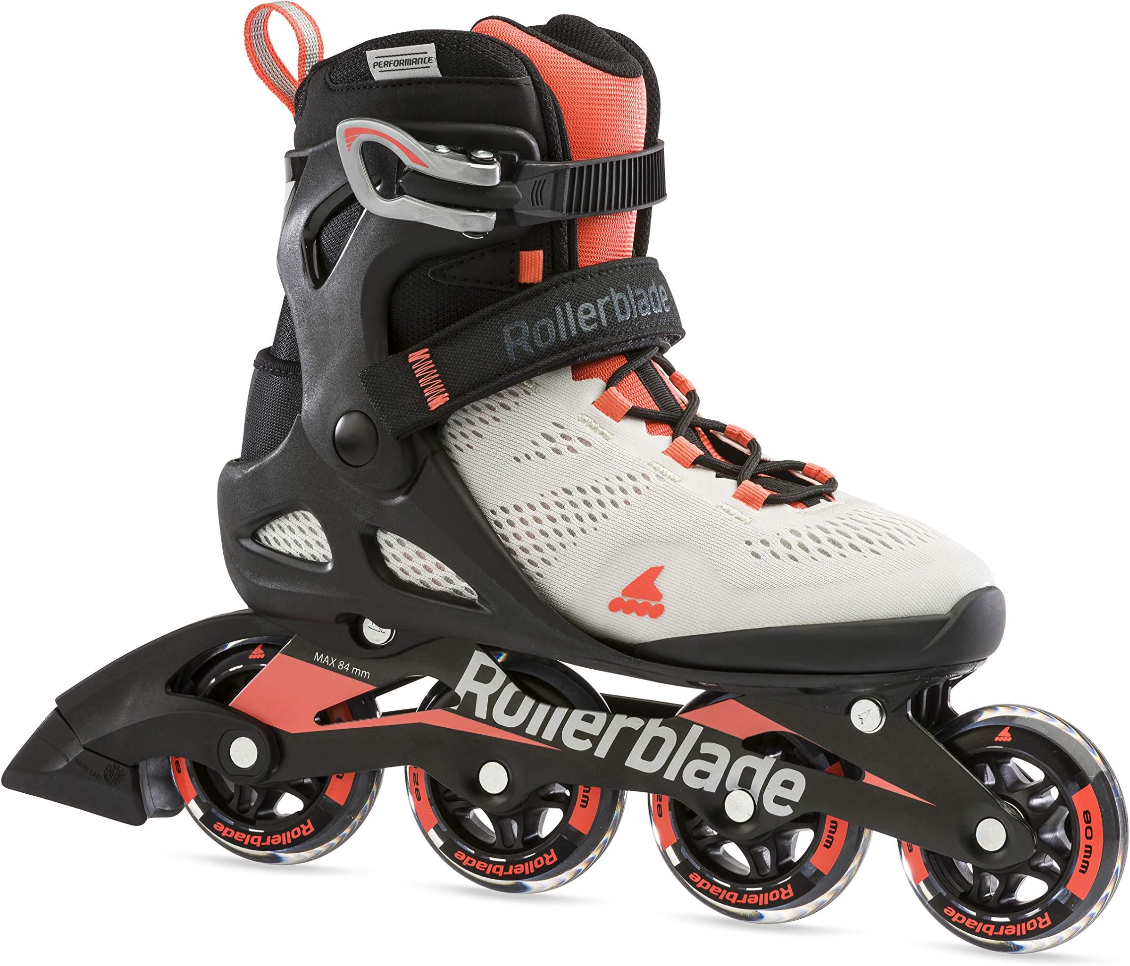 Macroblade 80 Women's Adult Fitness Inline Skate, Grey and Coral, Performance Inline Skates