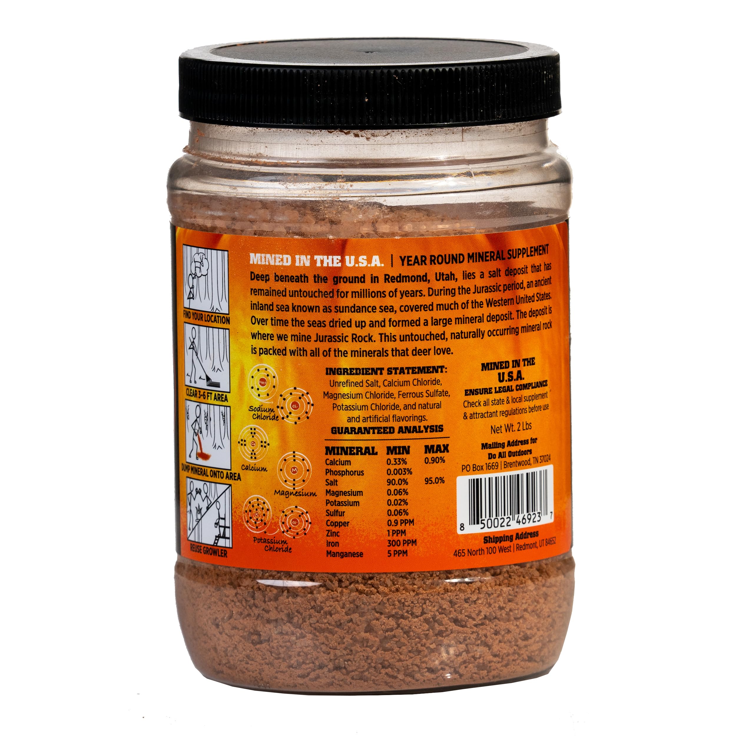 Jurassic Rock Crushed Mineral Rock/Salt Lick for Deer and Other Wildlife, 2.5 lb Growler, Pumpkin Spiced Flavor