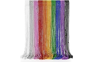 EOBOH Mardi Gras Beads 50" Metallic Strings Necklace Jewelry Party Favors