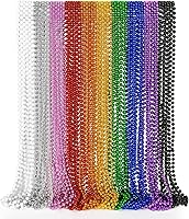 Vista 1 de 50 PCS Collares de Cuentas de Mardi Gras, Metálicos 10 Tipos de Collares de Cuentas Recuerdos de Fiesta, Collar de Mardi Gras de 33", Accesorios