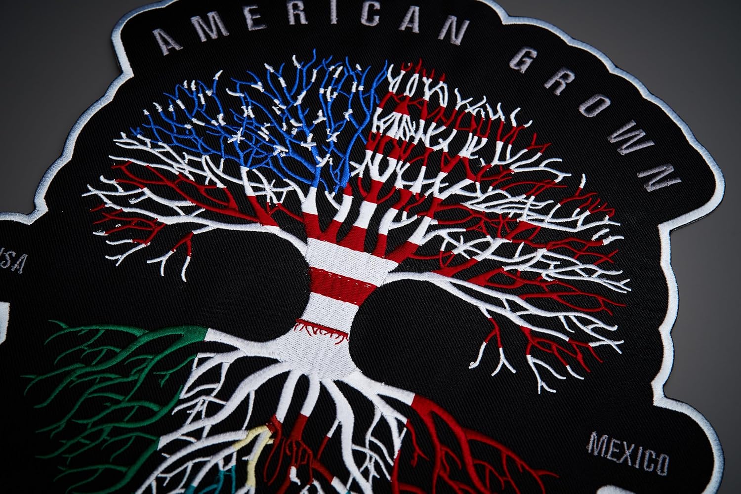 MEX-US Large Back Embroidered Patch for Vest/Iron-on/Sew on