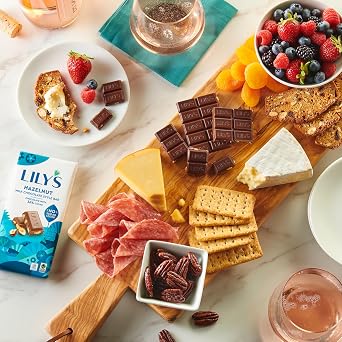 LILY'S Hazelnut Milk Chocolate Style No Sugar Added, Sweets Bars, 2.8 oz (12 Count)