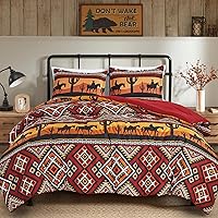 Vista 19 de Chezmoi Collection Zella - Juego de edredón de 2 piezas con motivo geométrico del suroeste, ropa de cama de microfibra lavada con estampado