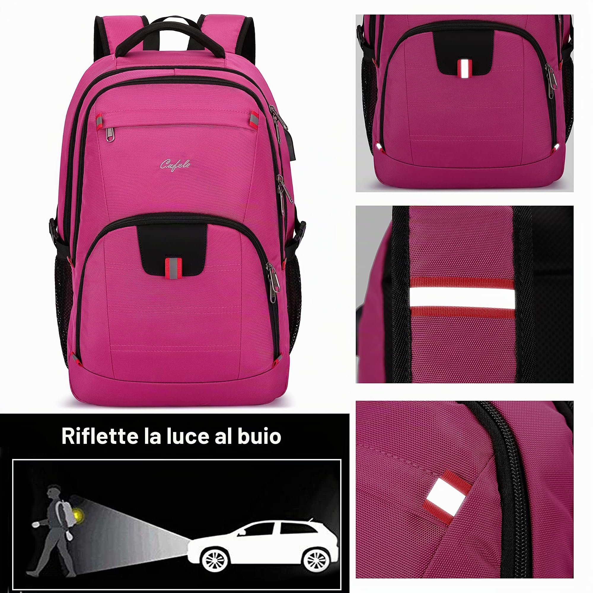 Cafele Zaino del Computer Portatile, Grande TSA 17,3 Pollici di Viaggio Portare su Zaino, Borsa per Studenti Universitari con Porta USB, Zaino della Scuola per Adolescenti Uomini Donne
