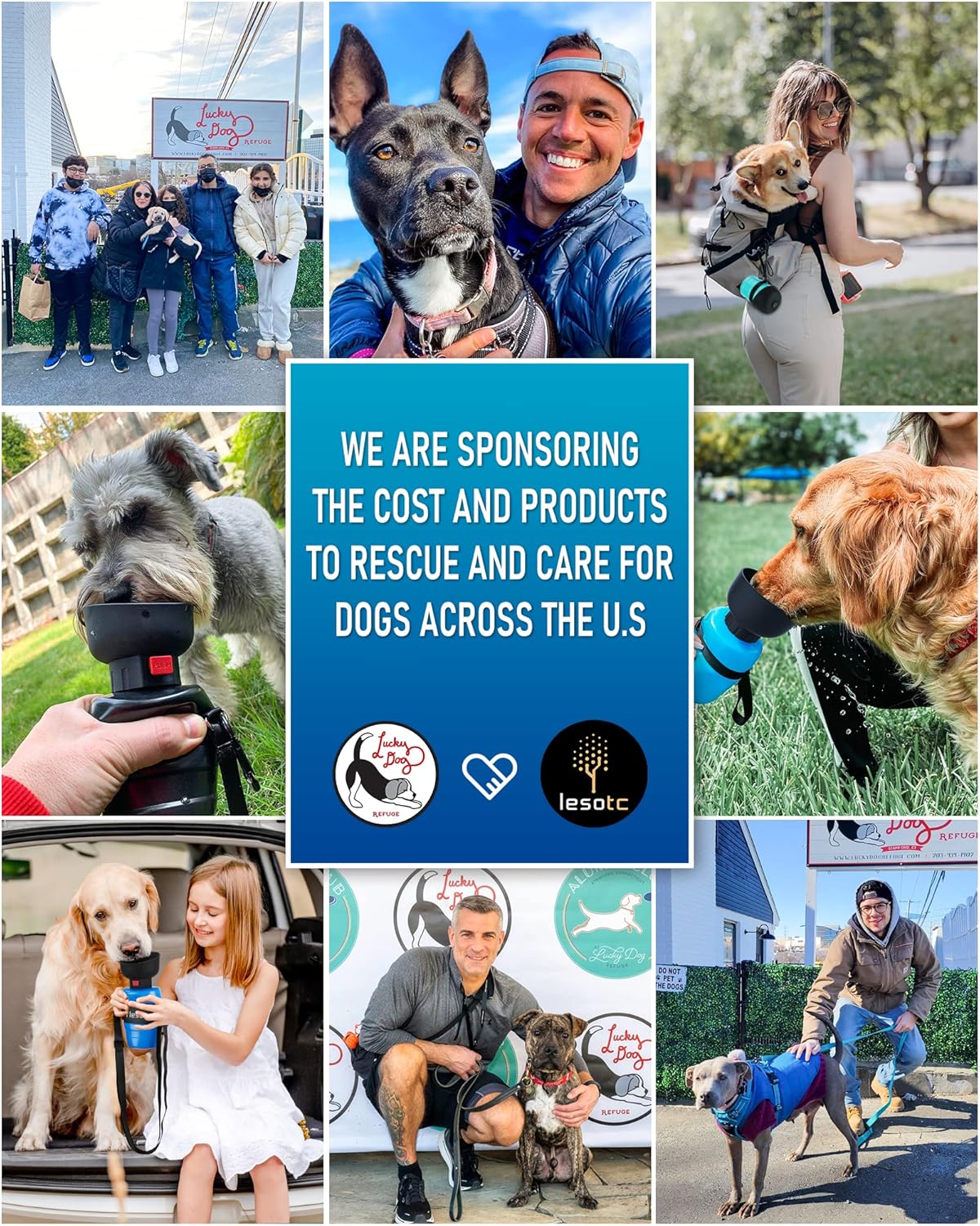 lesotc Dog Water Bottle, Portable Water Dispenser with Bowl, Leak Proof Pet Travel Squeeze Bottle, Puppy Essentials Dog Stuff Accessories for Outdoor Walking, Hiking, Camping - Image 6