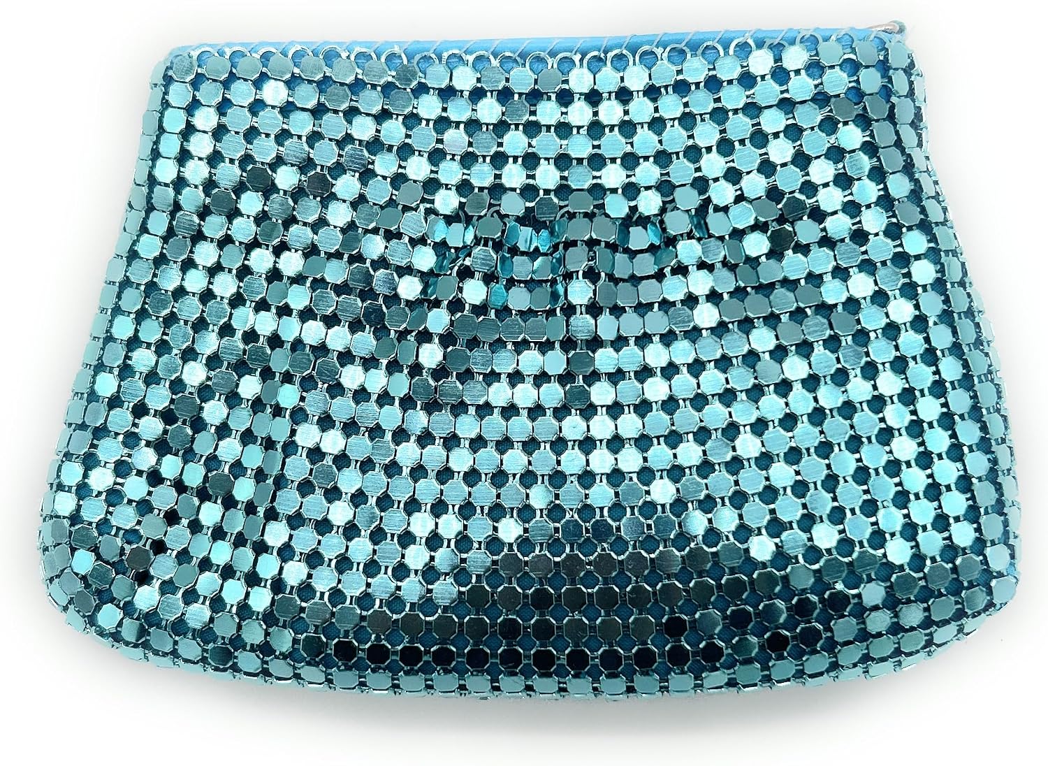 Metal Mesh Purse Set for Women, Vintage Evening Shoulder Bag + Mini Crossbody Coin Purse, 2PCS Shiny Formal Handbag Bundle for Party, Wedding, Cocktail image 2