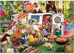 QUOKKA Quebra-cabeças 1000 peças para adultos - quebra-cabeças para homens e mulheres - Animais engraçados para crianças de 8 a 12 anos - Animais de acampamento