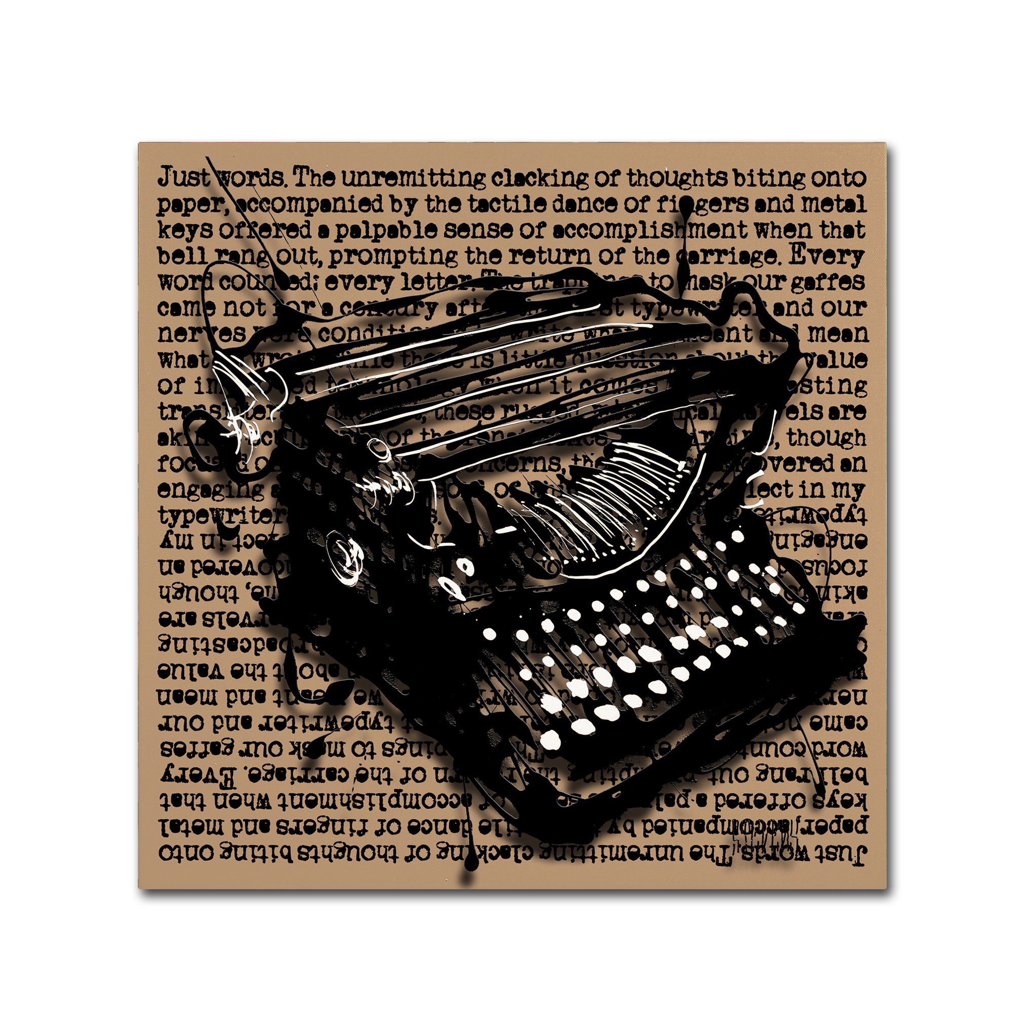 Amazon.com: Trademark Fine Art Three-Quarter Typewriter Artwork by