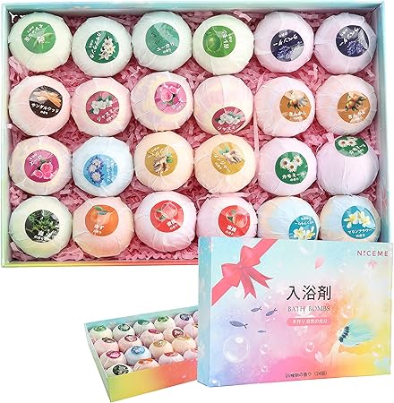 Amazon バスボム ギフトセット 24個 入浴剤 お風呂用 詰め合わせ 炭酸 16種類の香り爆弾 肌に優しい 潤い しっとり感 50g 個 持ち運びに便利 人気バスボム バレンタインデー クリスマス 誕生日 プレゼント 女性 子供 母の日 新年 ギフト Box付 Niceme ギフトセット 通販 Amazon バスボム ギフトセット 24個 入浴剤 お風呂用 詰め合わせ 炭酸 16種類の香り爆弾 肌に優しい 潤い しっとり感 50g 個 持ち運びに便利 人気バスボム バレンタインデー クリスマス 誕生日 プレゼント 女性 子供 母の日 新年 ギフト Box付 Niceme ギフトセット 通販