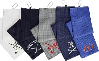 WEAR PHYSIQUE Custom Golf Towel Gift for Him, Embroidered Groomsmen Bachelor Party Gift, Fathers Day Gift for Dad, Monogrammed Golf Towel, Golfer Birthday