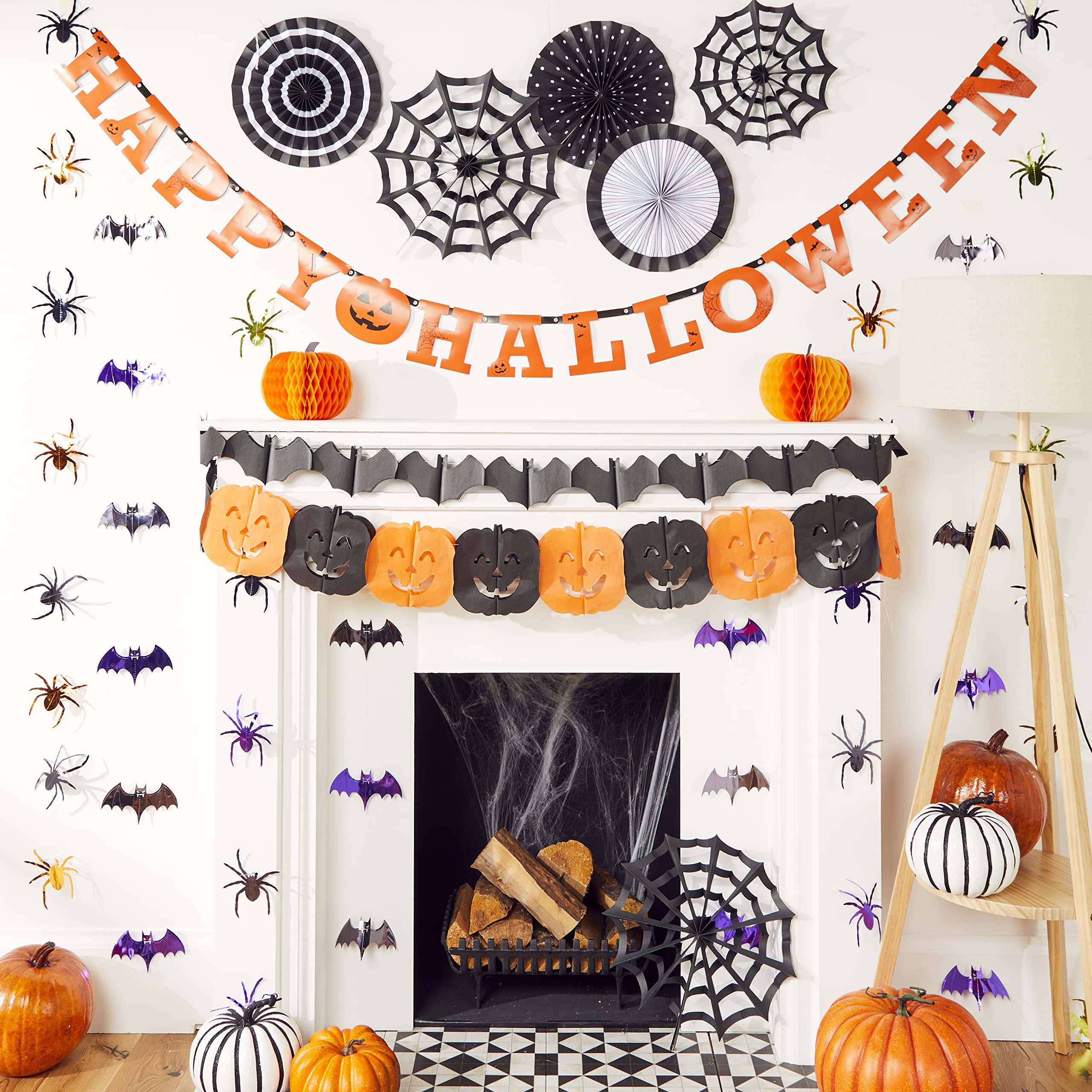 Amscan 9915219 - Happy Halloween Pumpkin Party Letter Garland Banner - 2.4m