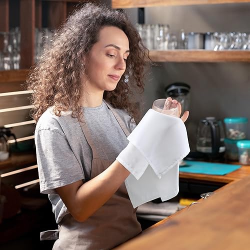 Vista 6 de Utopia Home Paquete de 24 servilletas de tela de 18 x 18 pulgadas, bordes con dobladillo 100% poliéster, lavables y reutilizables, ideales