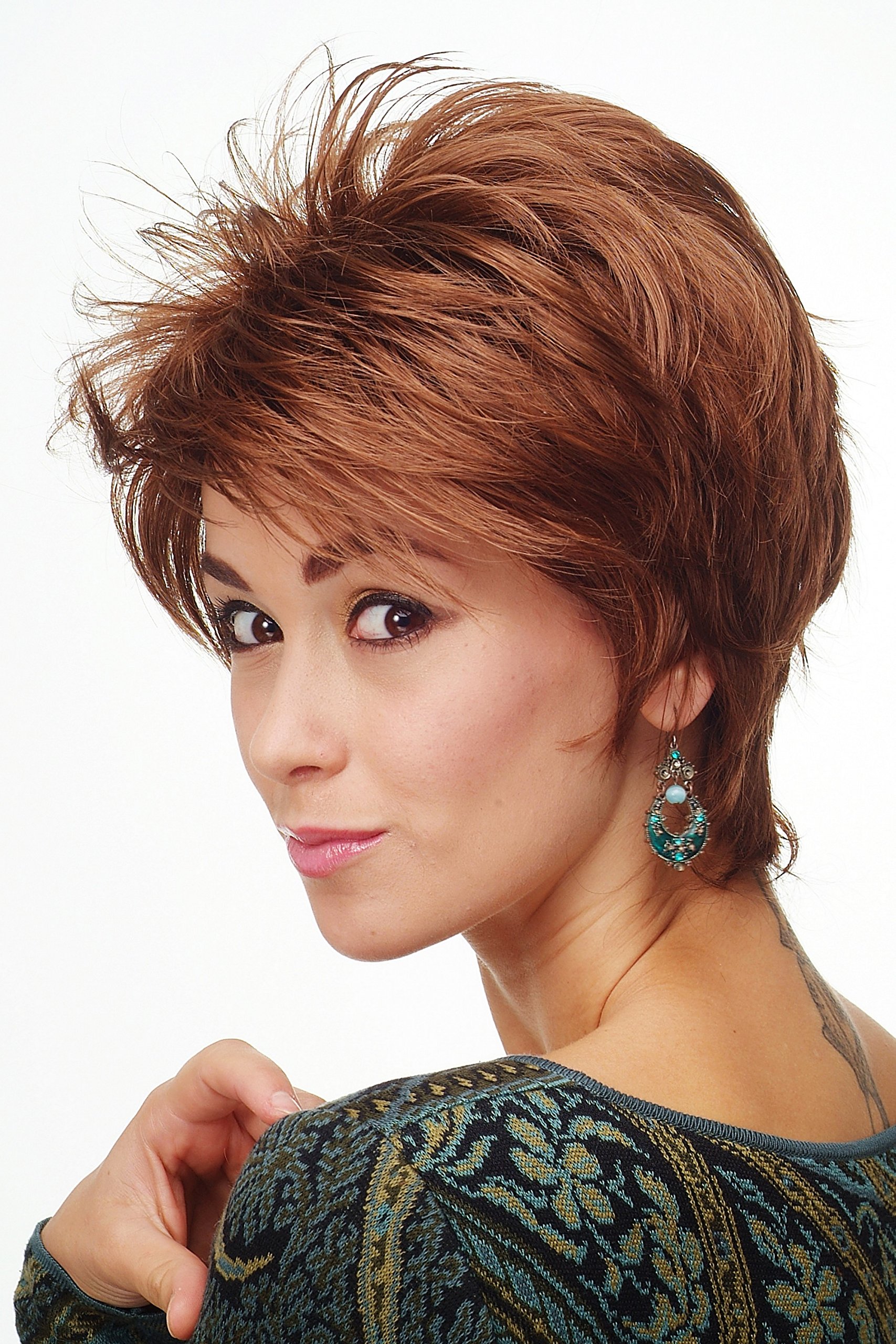 WIG ME UP - 81448-30 Lady Quality Wig short teased strands copper brown, copper blond, Length: approx. 25 cm - Image 2
