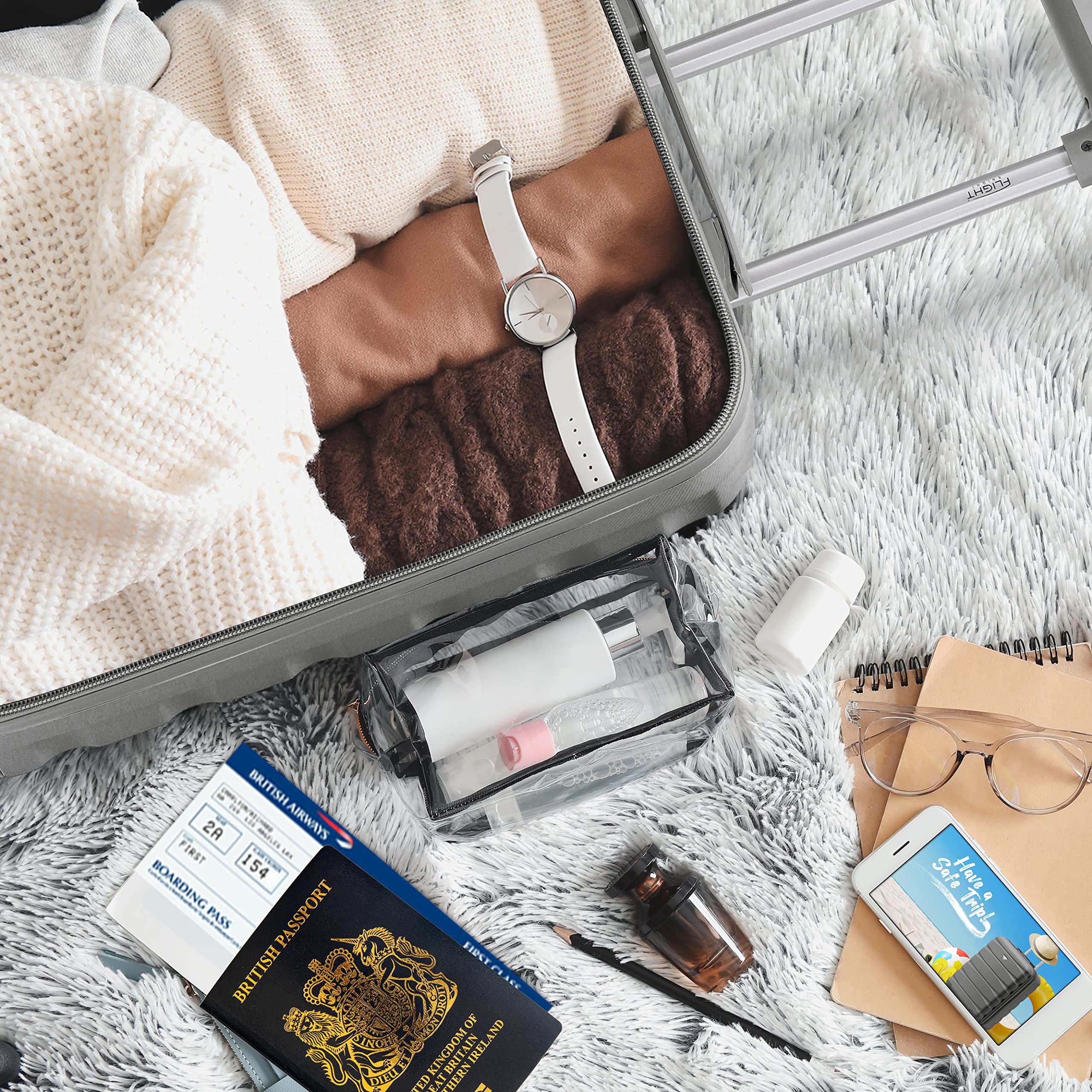 Flight Knight Cabin Suitcase 55x40x20 Ryanair Priority, EasyJet, Jet2 Lightweight Small Durable 4-Wheel Cabin Case, Carry-On for Over 60 Airlines, Hard Shell, 10kg Hand Luggage Bag (55 x 40 x 20 cm)