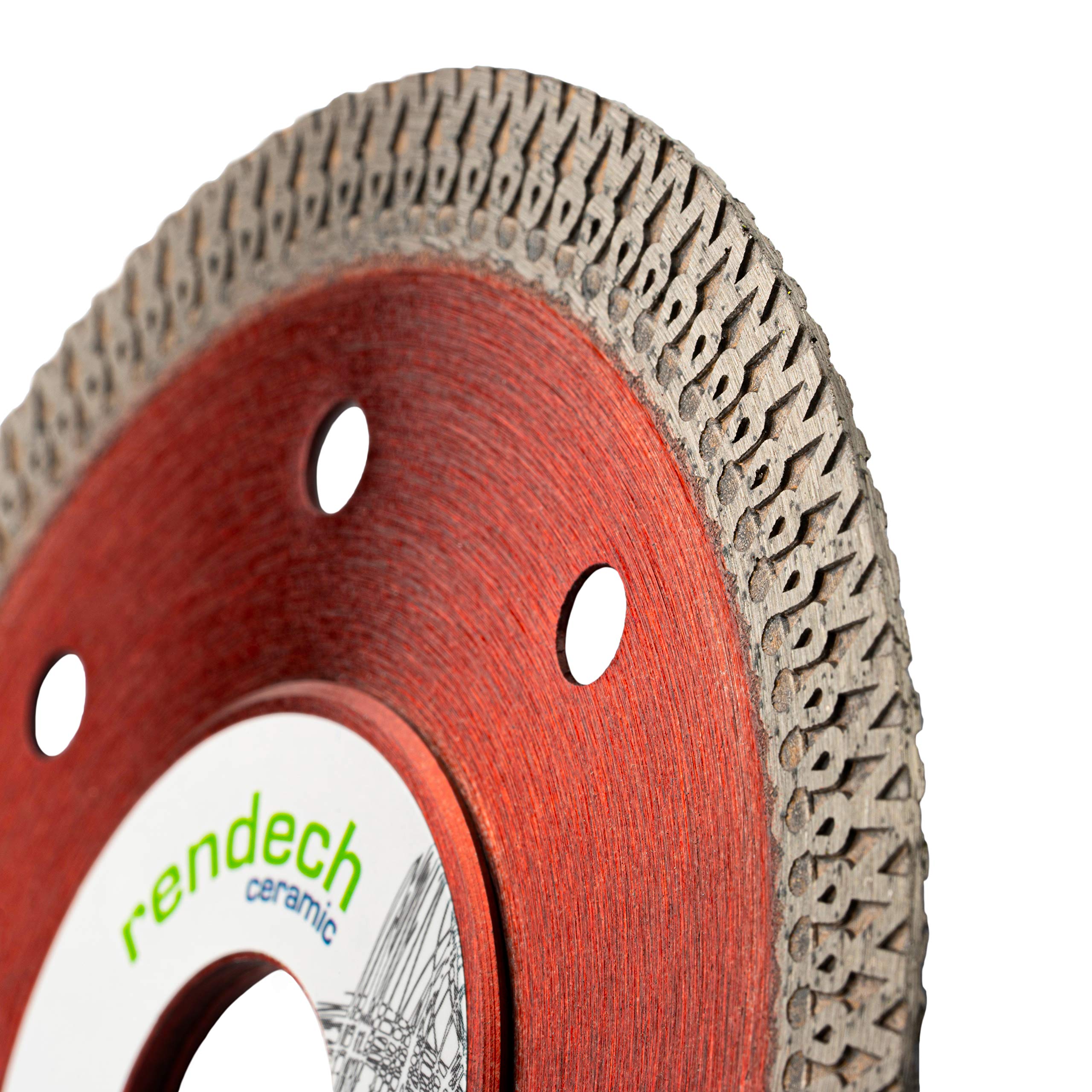 rendech Disco diamantato da 115 mm per piastrelle, gres porcellanato, marmo, ceramica, granito, ecc. - Disco da taglio diamantato extra sottile per bordi di taglio puliti