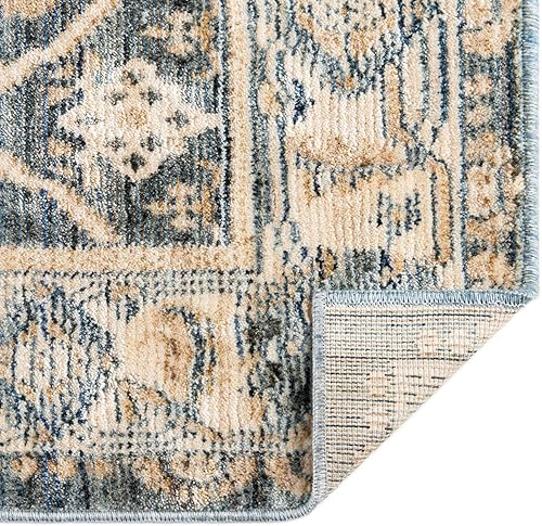 Miniatura 5 de Rugs.com Noble Collection - Alfombra mediana de 2 pies 7 pulgadas x 5 pies, color azul, perfecta para entradas, cocinas, rincones de desayuno,
