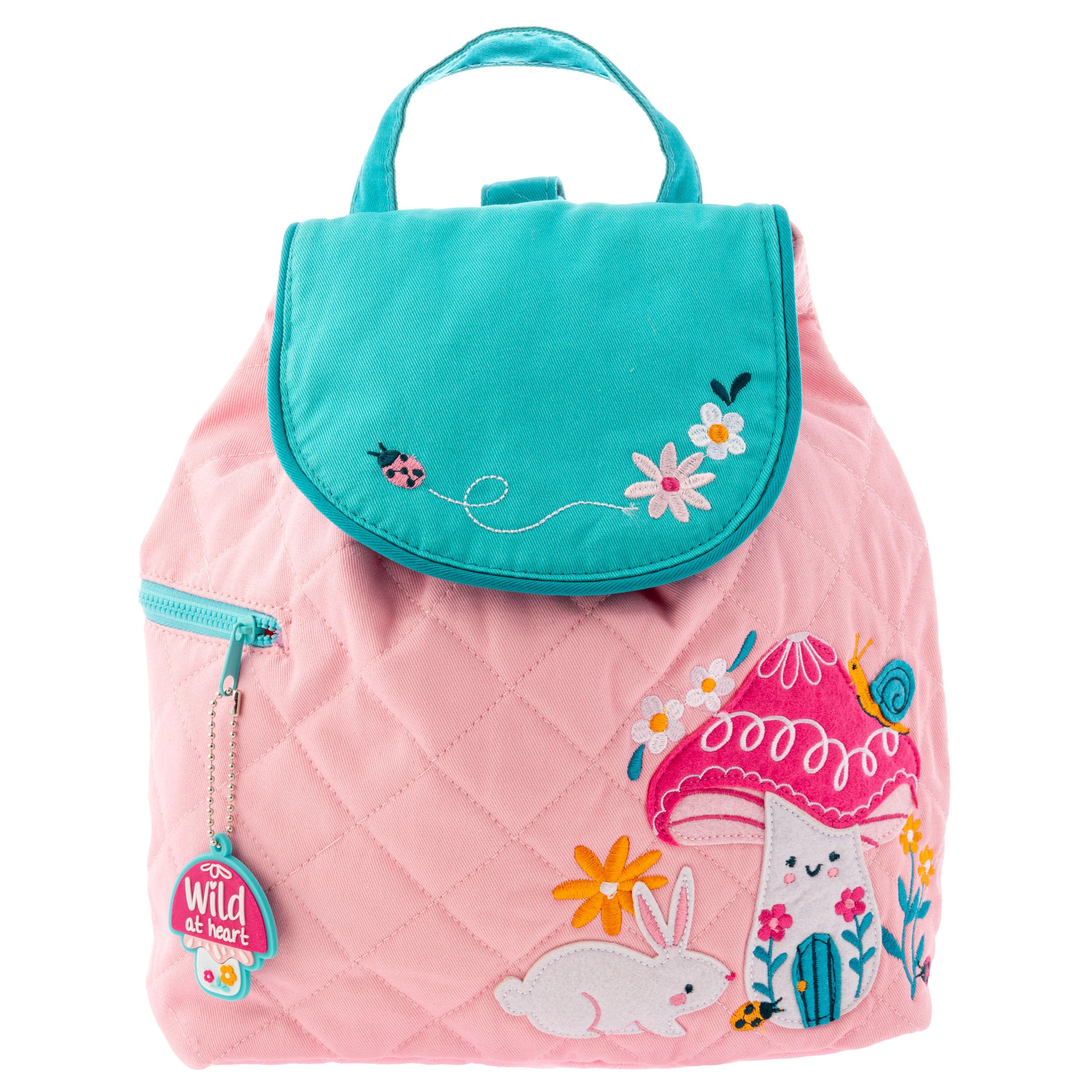 Stephen Joseph Girls' Bubblegum Pink, Mushroom, One Size, Unisex Toddler Back to School, Quilted Backpack