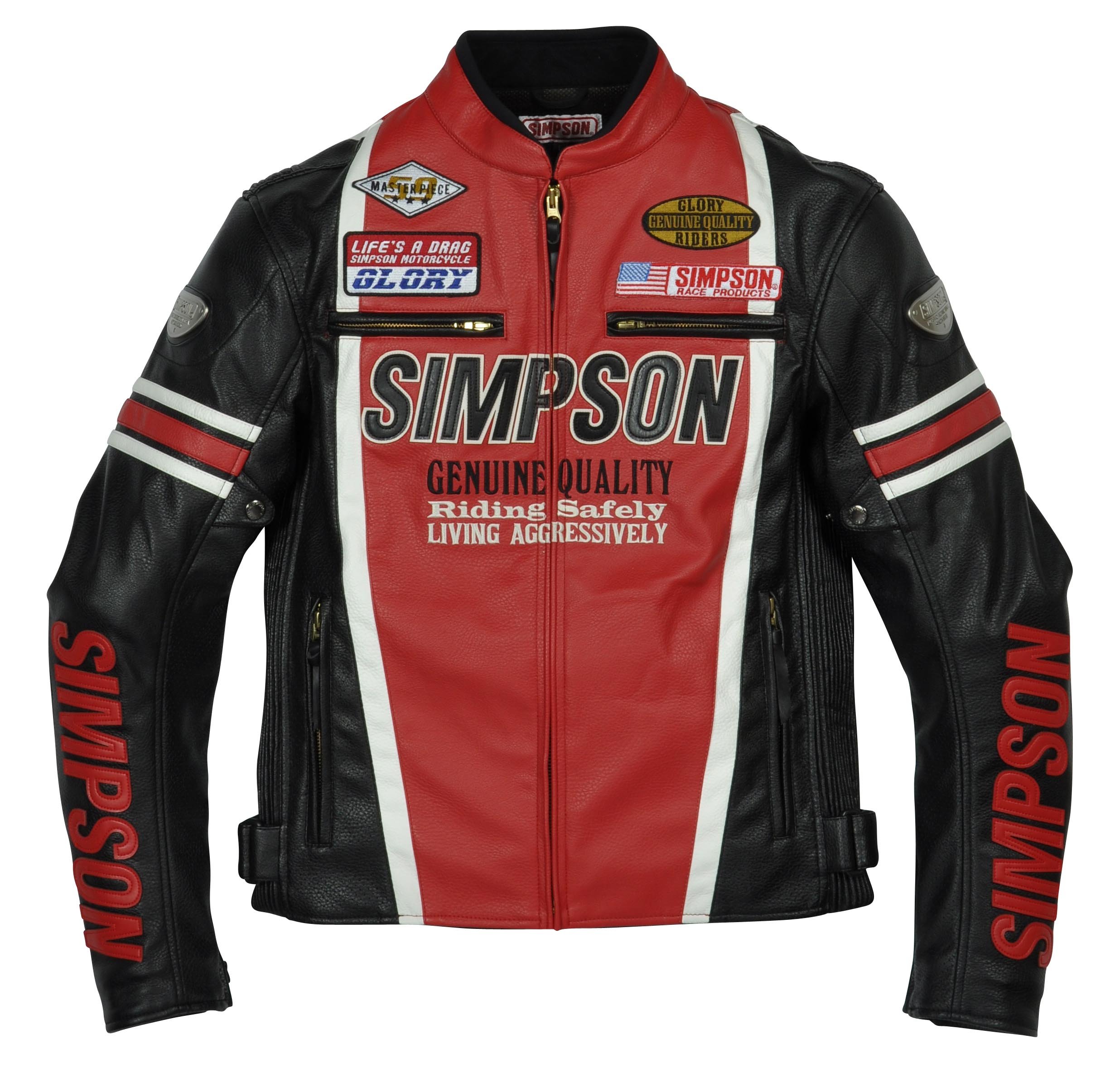 Amazon | [シンプソン] フェイクレザージャケット RD 4L SJ-3113  