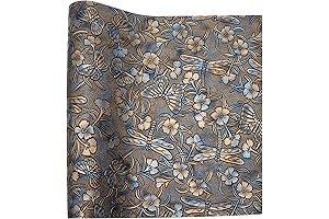 David accessories Butterfly Gragonfly Flowers Bump Texture Faux Leather Sheet