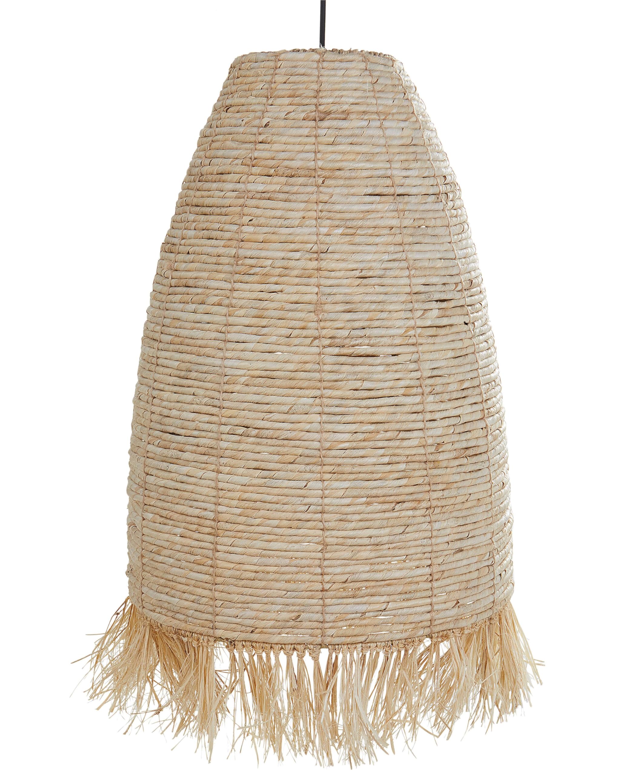 Beliani Pendant Lamp Tutong - Wicker - Natural Brown - H:156.0 x W:40.0 cm