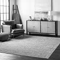 まりむら nuLOOM Sherill Modern Ripples Gray 8 ft. Square Rug BDSM01A