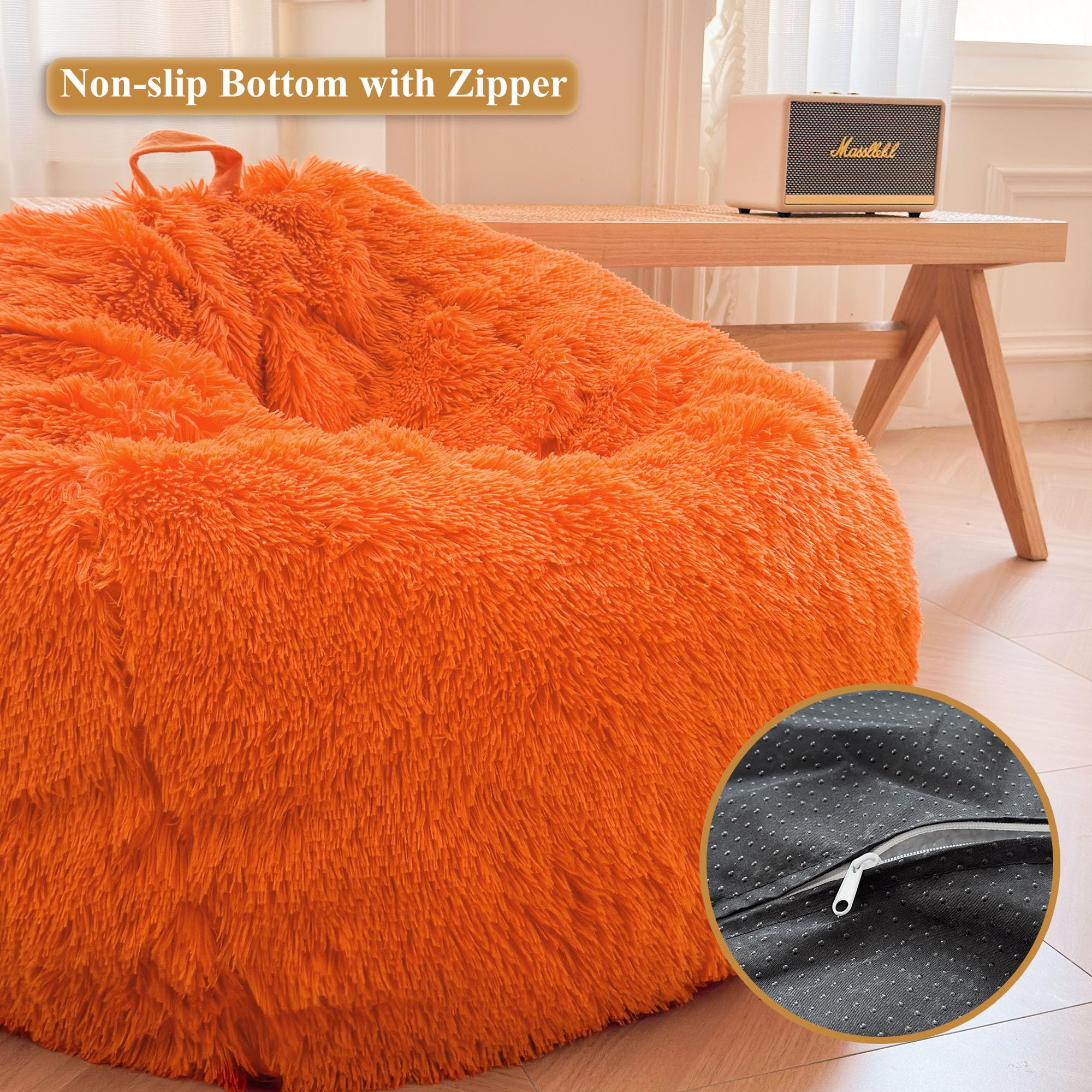 XeGe Faux Fur Comfy Bean Bag Cover(No Filler) - Image 4